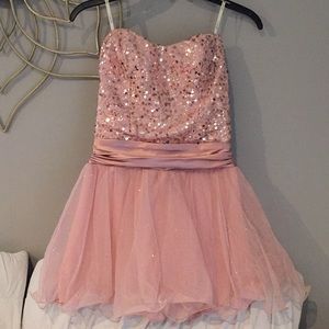 MACY’s Speechless Sweetheart Strapless Sequin Tulle Dress💕✨ C